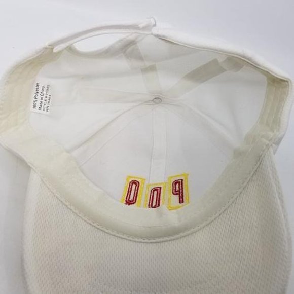 PDQ Fast Food Chicken Strapback Baseball Hat Cap Adjustable White Yellow - Picture 5 of 6